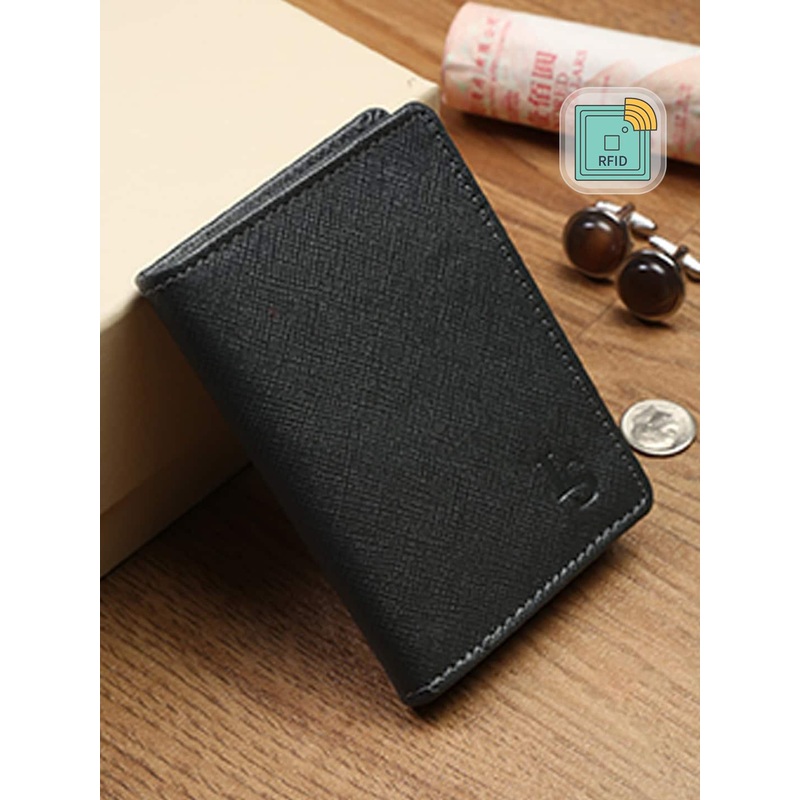 LOUIS STITCH Men Saffiano Leather Grey Bifold Wallet