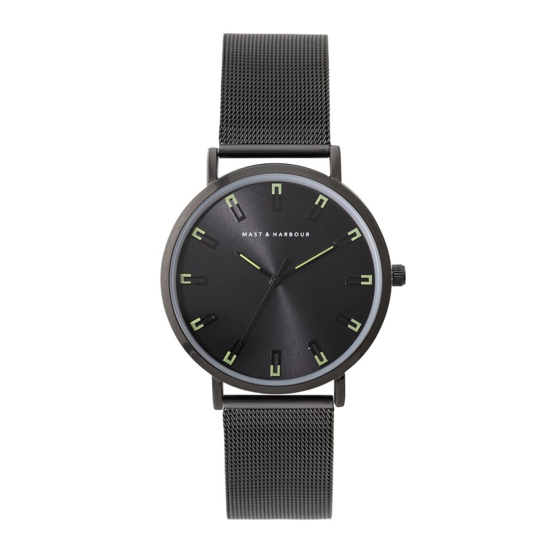 Mast & Harbour Men Braided Straps Analogue Watch MFB-PN-LH-LW3279M-BLACK