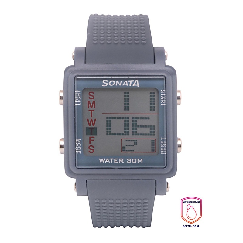 Sonata Men Grey Digital Watch NH77043PP02