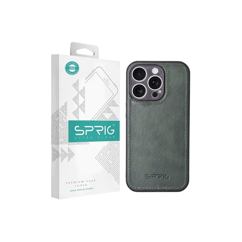 SPRIG iPhone 16 Pro Matte PU Leather Back Cover