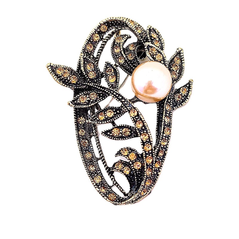 VOICI Gold-Toned Plated Brass Brooch