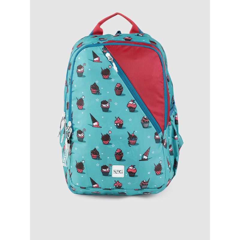 Wildcraft Unisex Turquoise Blue & Red SQUAD 1 Cupcake Backpack