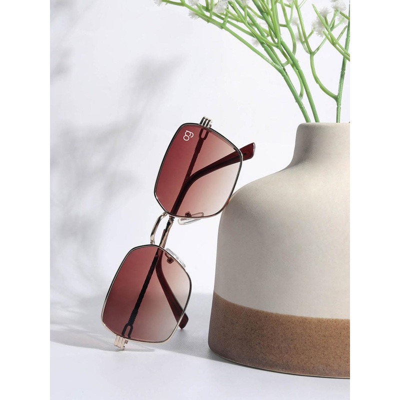 Woggles Unisex Rectangle Sunglasses with UV Protected Lens WOJJ-MR-87622C4-