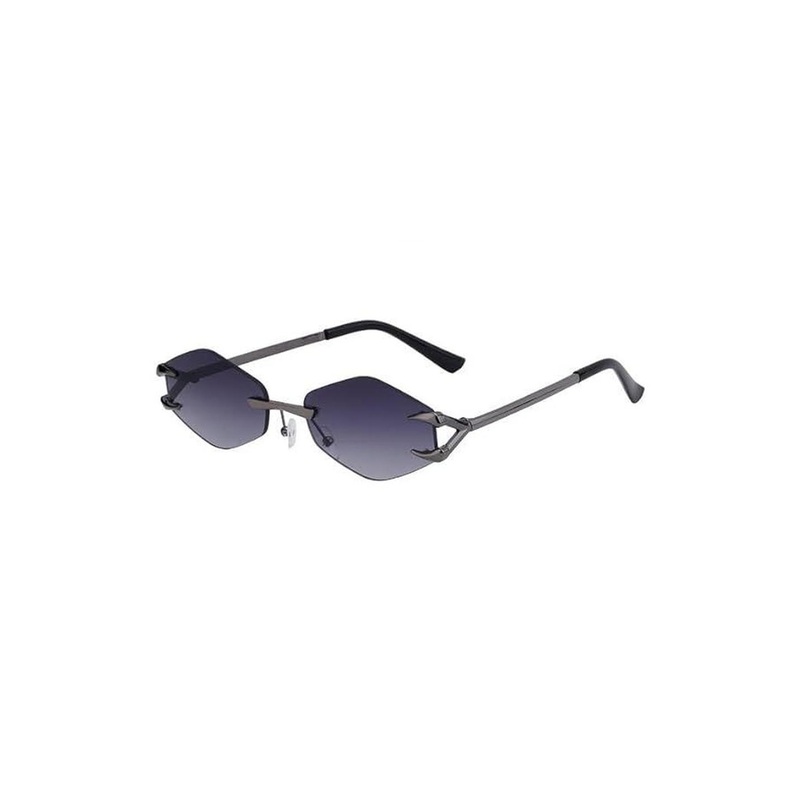 AUGEN Unisex Rimless UV Protected Gunmetal-Toned Diamond Sunglasses VI-SG-251-C2
