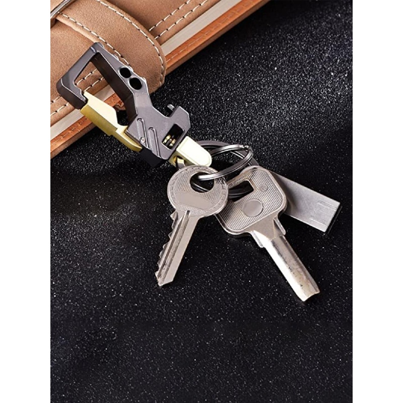 CONTACTS Unisex Gold-Toned Textured Key Chain With Bottle Opener