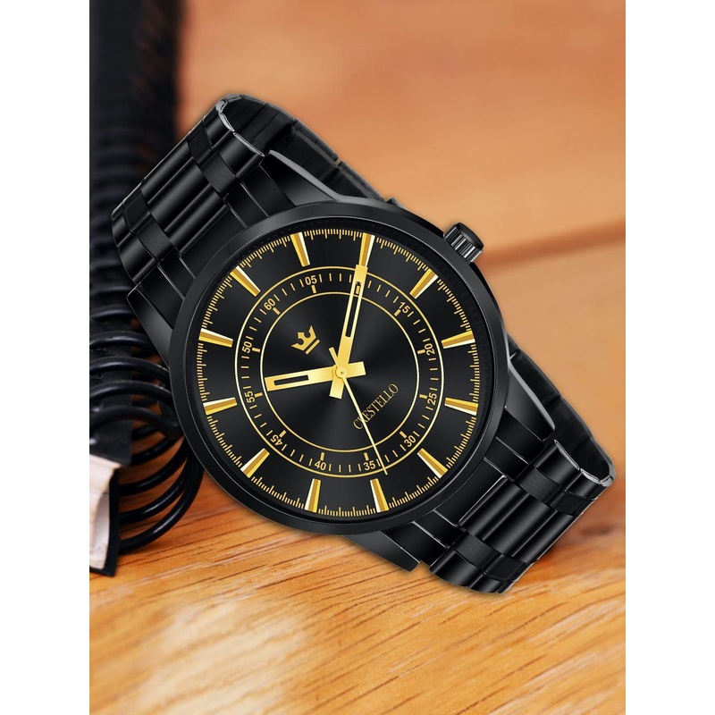 CRESTELLO Men Dial & Straps Analogue Watch CR-BLK027-BLK-CH