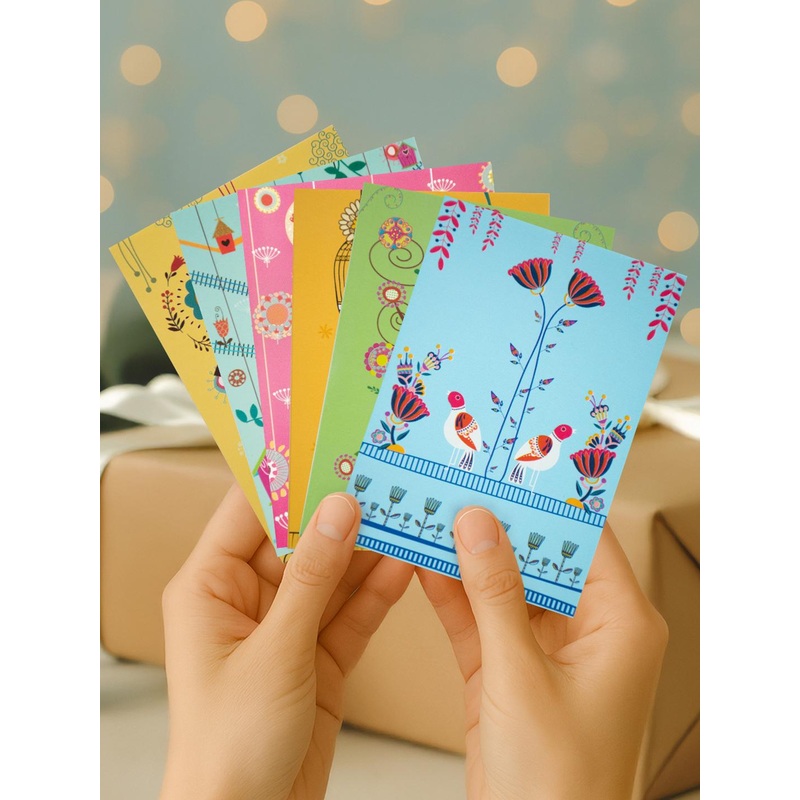 Doodle Set Of 12 Multicoloured Treasure Trove Notecards With Envelope