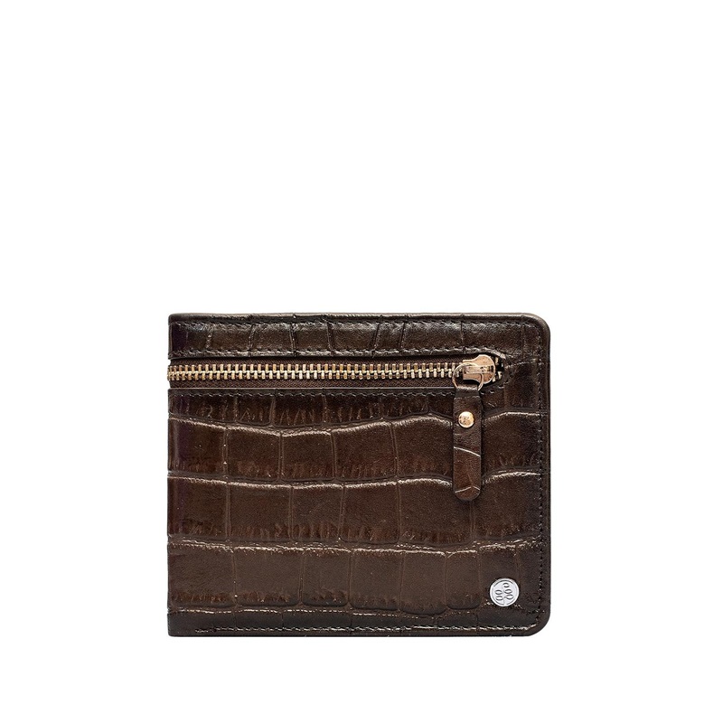 Eske Men Brown Textured Two Fold Wallet