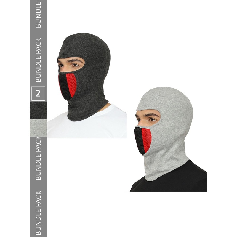 Gajraj Pack Of 2 Reusable Balaclava Face Masks With Air Filter Mesh