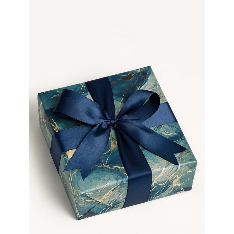 La Trove Set Of 5 Self Design Azure Marble Design Gift Wrapping Paper