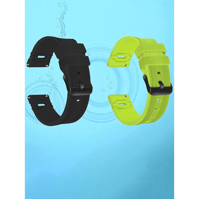 LORENZ Set Of 2 Silicone Flexible Smartwatch Straps