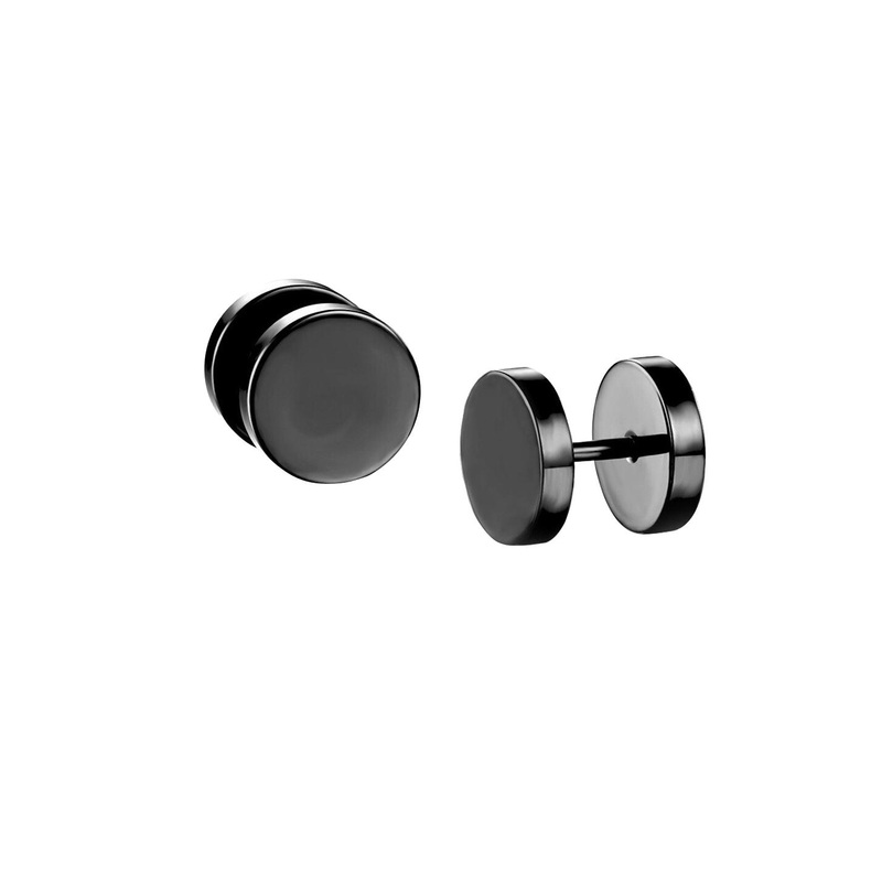OOMPH Men DumbBell Stainless Steel Studs Earrings
