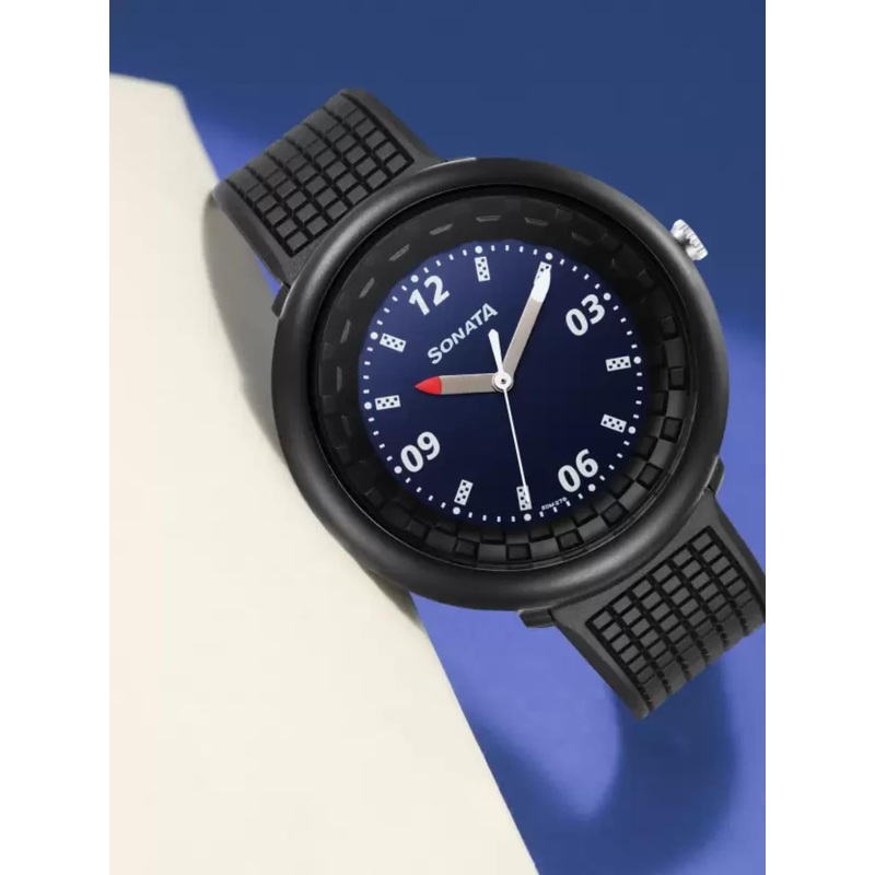 Sonata Men Printed Dial & Bracelet Style Straps Analogue Watch 77121PP02W