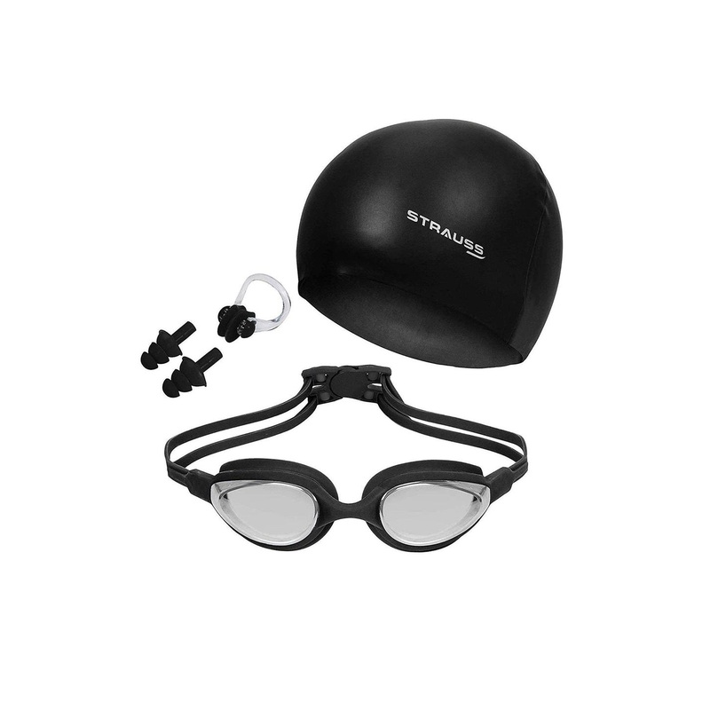STRAUSS Anti Fog Swimming Goggles Set With Cap