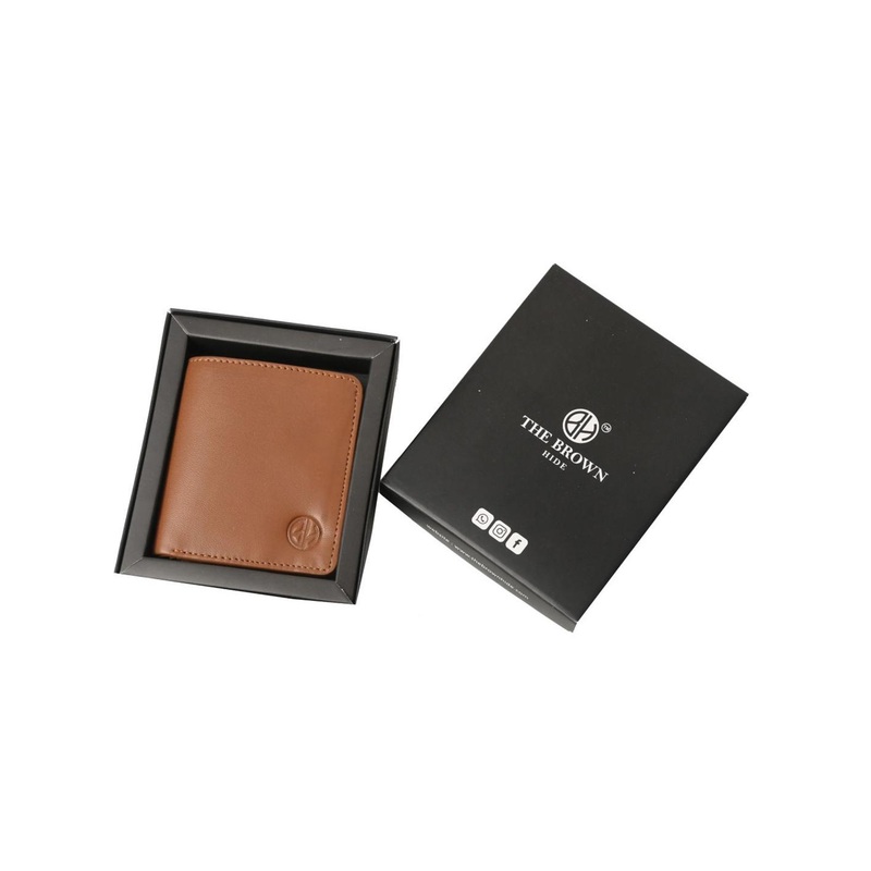 The Brown Hide Men Leather Two Fold Wallet