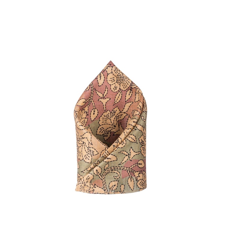 The Tie Hub Men Printed Silk Cotton Pocket Square