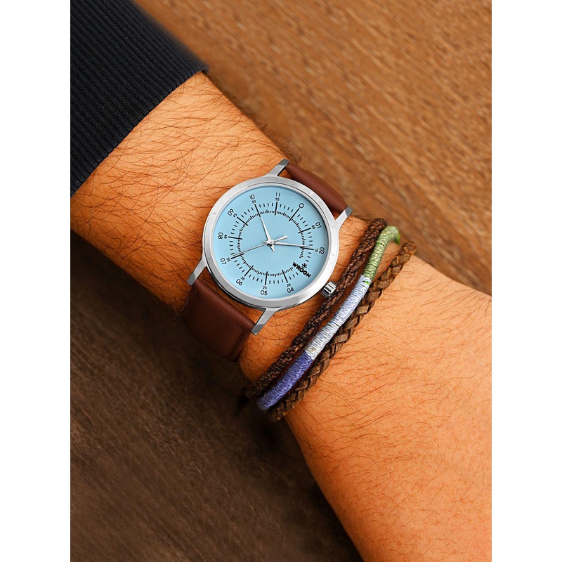 WROGN Men Dial & Leather Bracelet Style Straps Analogue Watch WRNWJ25 Set-41