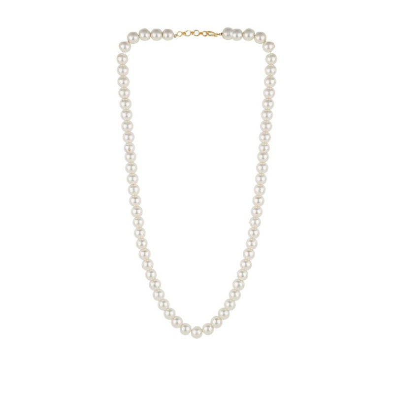 19TH JULY JEWELS Unisex White Pearls Beaded Chain