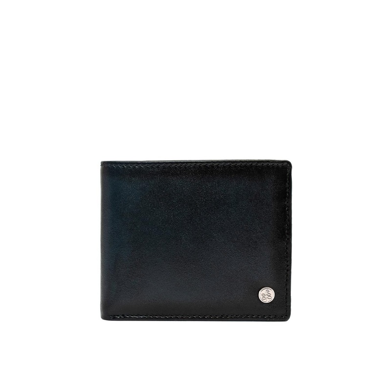 Eske Men Navy Blue Solid Leather Two Fold Wallet