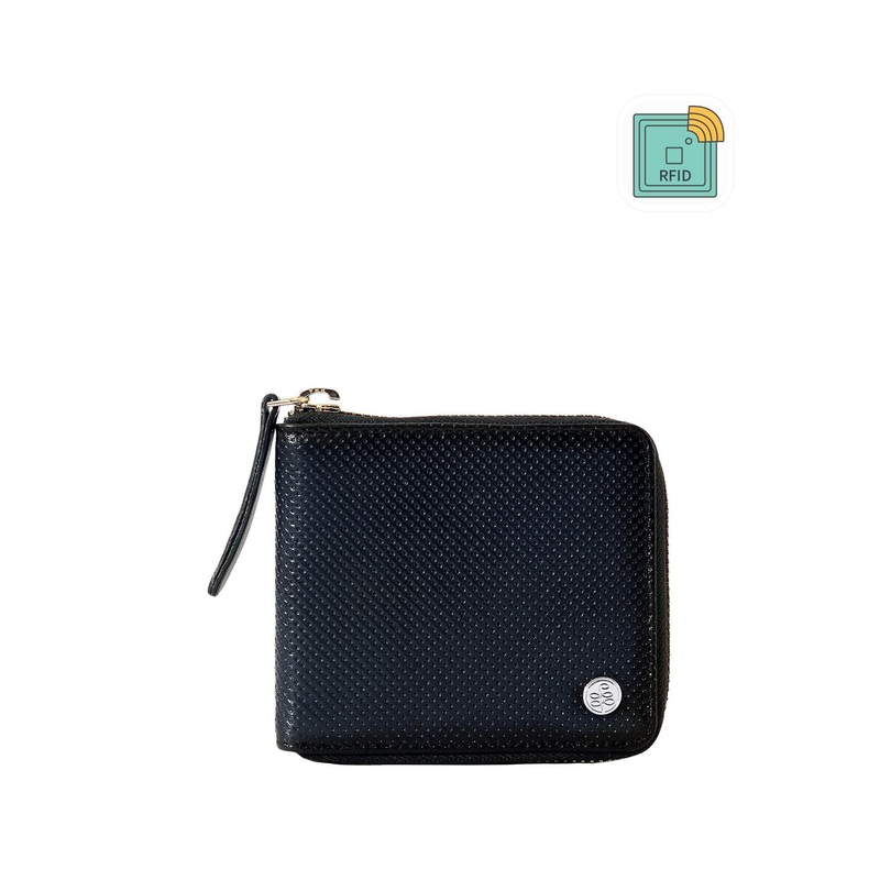 Eske Men Textured Leather Zip Around Wallet