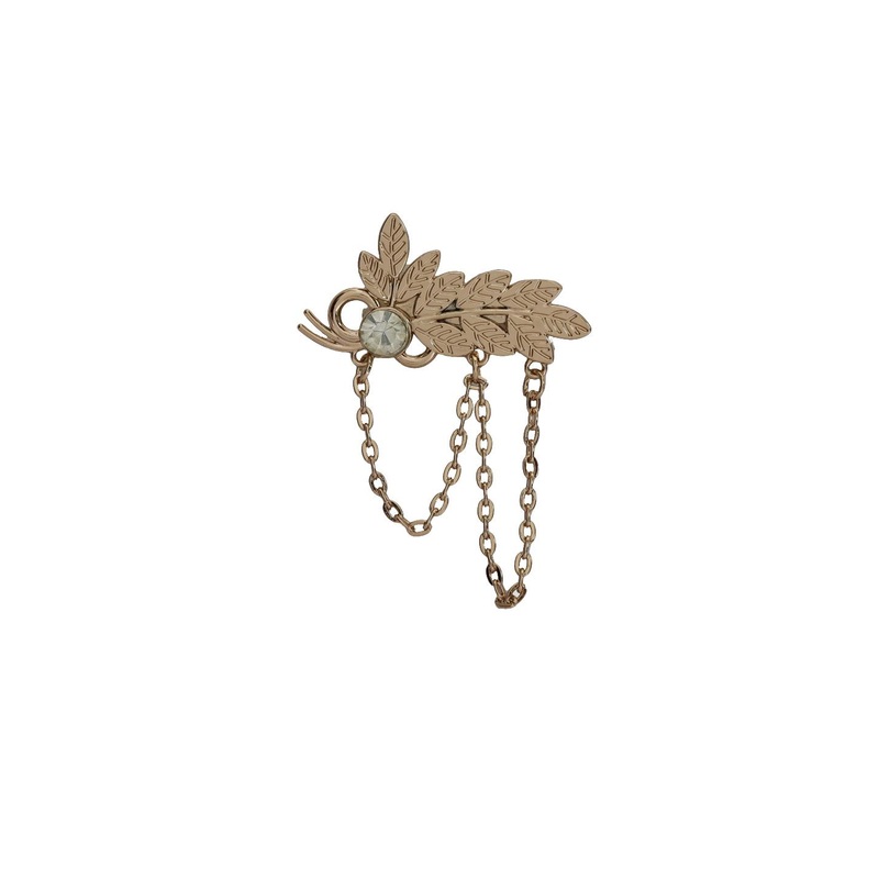 Hashburys Unisex Gold-Toned Detailed Brooch