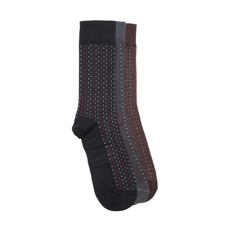 INVICTUS Men Set of 3 Patterned Above Ankle-Length Socks
