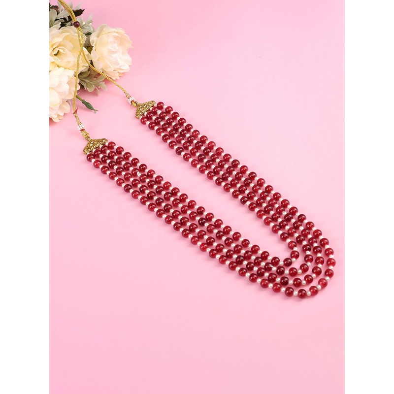 JIYANSHI FASHION Gold-Plated Pearls Beaded Minimal Necklace