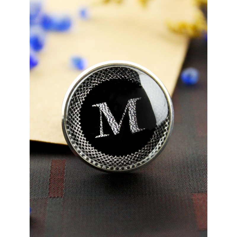 Kavove Men Alphabet M Lapel Pin Brooch