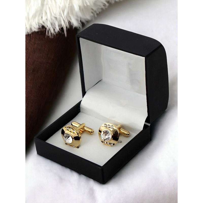 LUCKY JEWELLERY White Gold Plated Cufflink