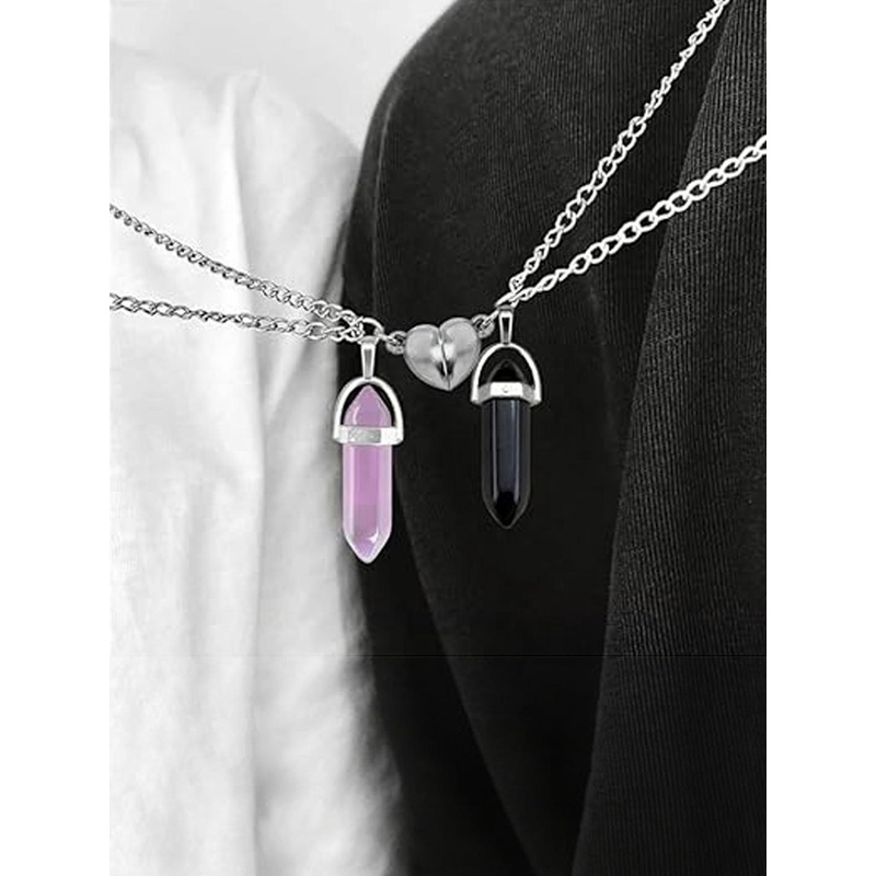 19TH JULY JEWELS Unisex Couples Heart Magnet Chain