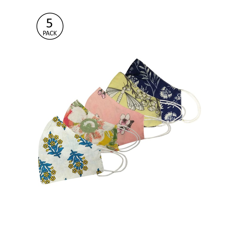 Aditi Wasan Pack Of 5 Printed Triple Layer Cotton Face Masks
