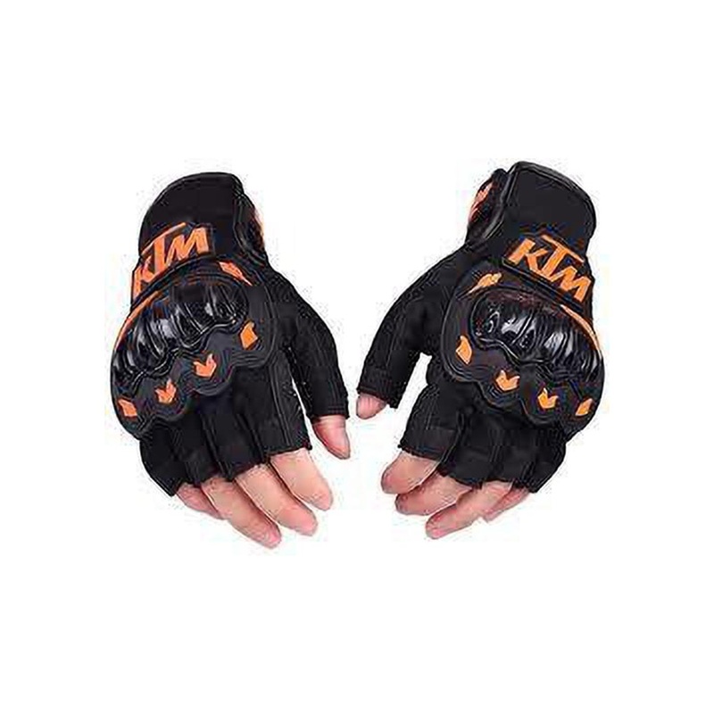 BAESD Men Patterned Leather Breathable Riding Gloves