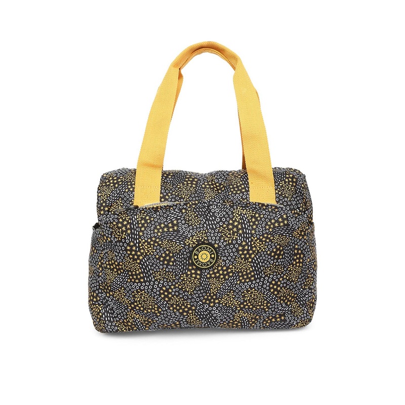 BAOMI Black Printed Oversized Shopper Hobo Bag