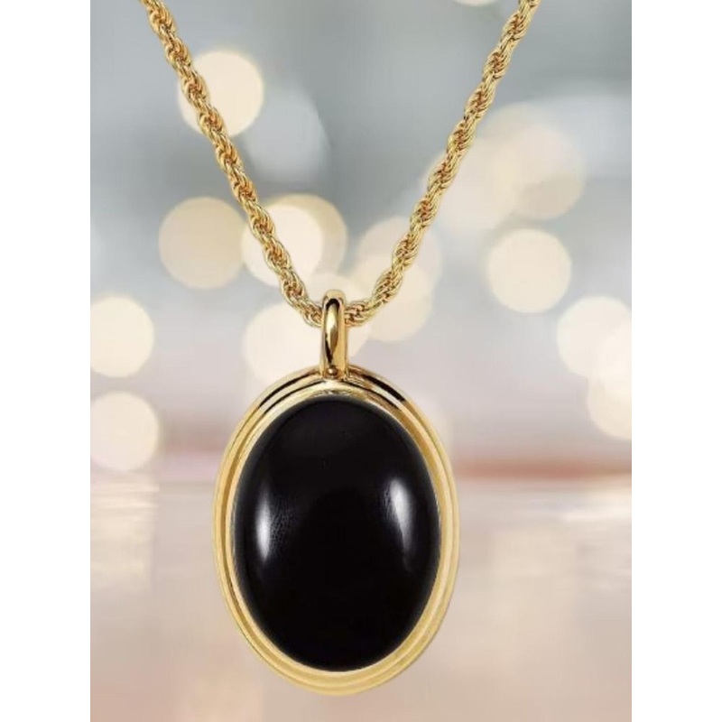 GenZcomplex Black Brass Gold-Plated Pendant