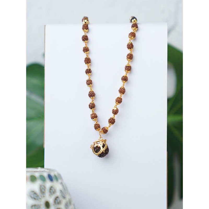 Japam Gold Plated Shree Om Rudraksha Mala