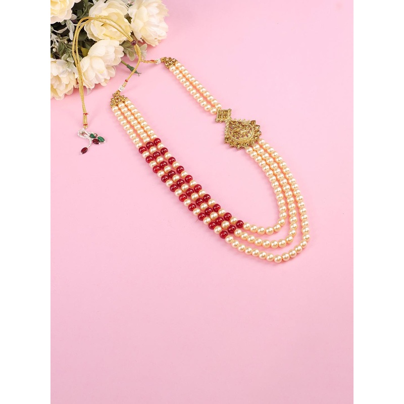 JIYANSHI FASHION Gold-Plated Pearls-Beaded Minimal Necklace
