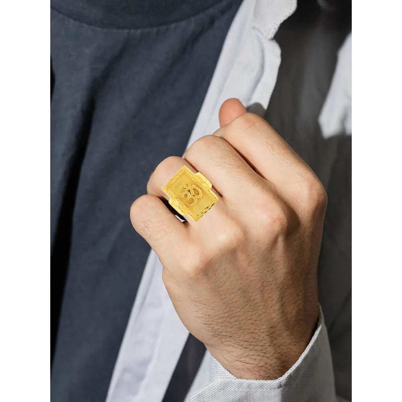 MEMOIR Men Gold-Plated Om Finger Ring