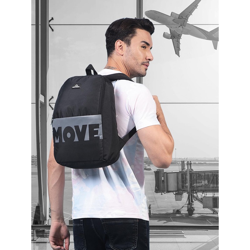 MOVE-MEANT Unisex Typography Embroidered Backpack