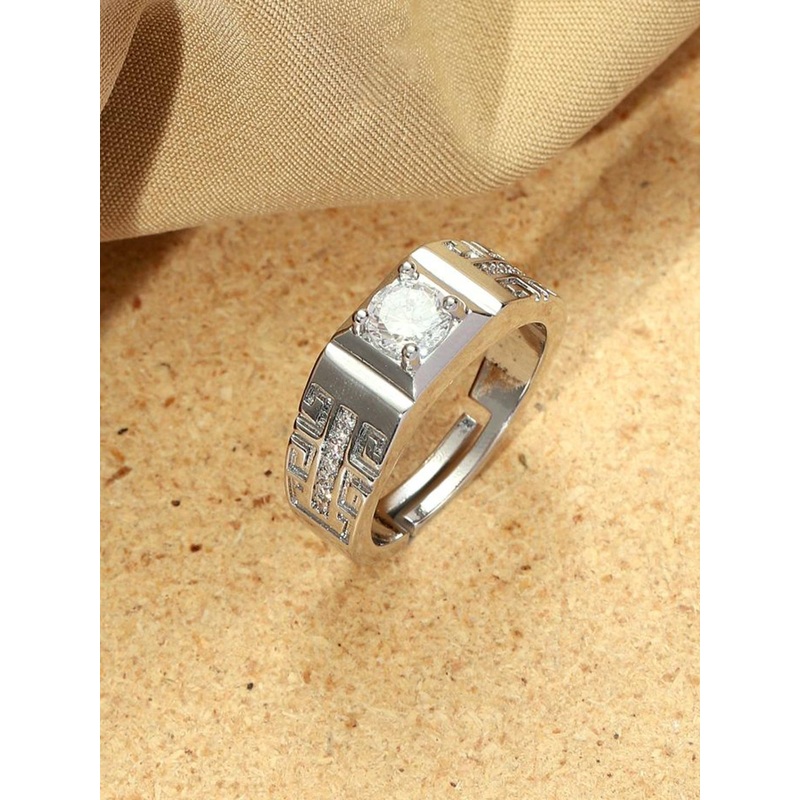 SALTY Men Everlasting Solitaire Engagement Stylish Adjustable Finger Ring