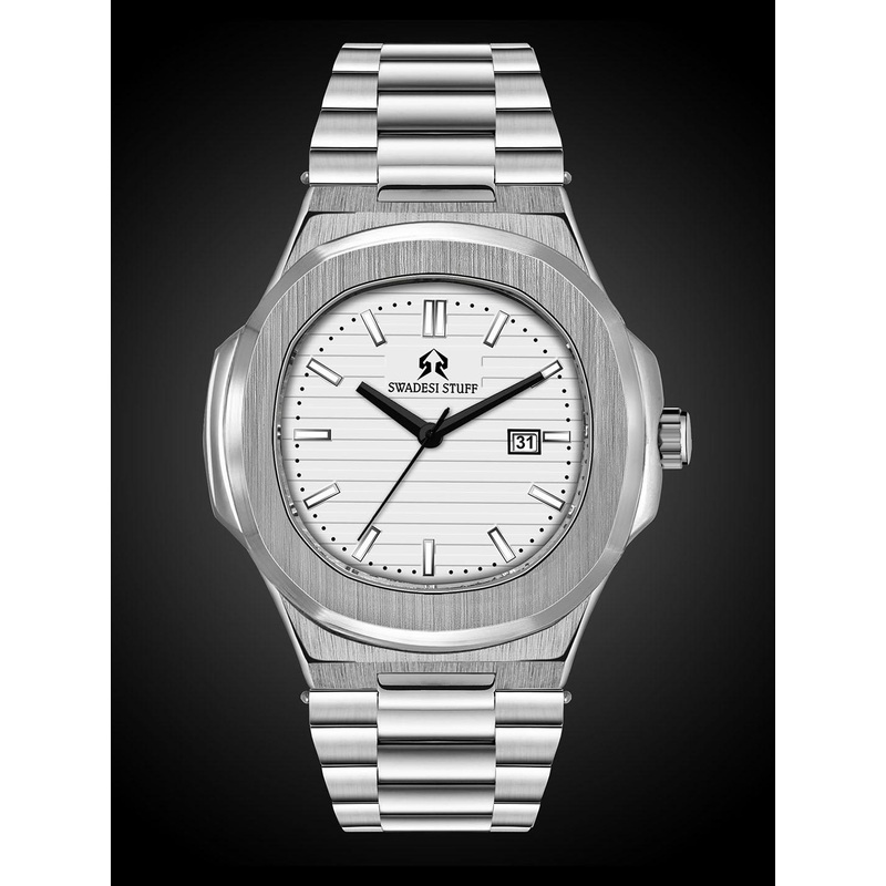 SWADESI STUFF Men Dial & Straps Analogue Watch PREMIUM WHITE 18