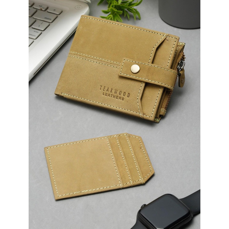 Teakwood Leathers Men Leather RFID Two Fold Wallet