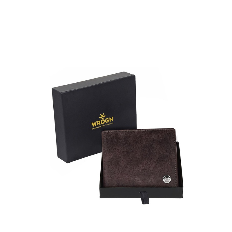 WROGN Men Leather Two Fold Wallet