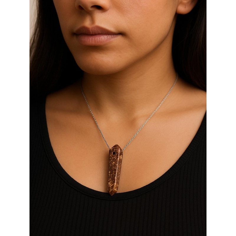 Zhupuk Unisex Square Brown Pendants