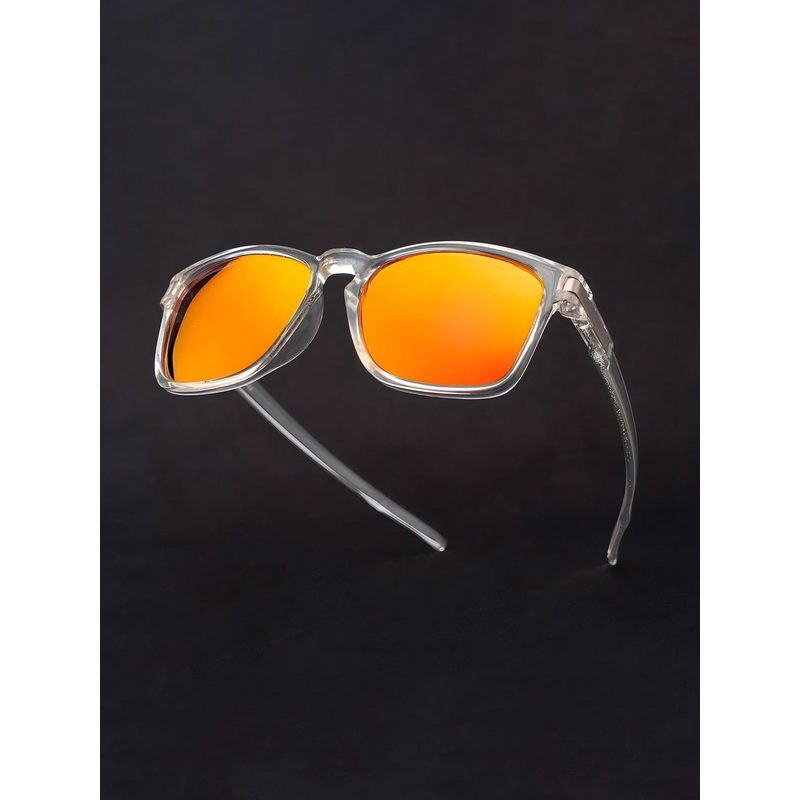 AFERELLE Unisex Orange Square Polarized Sunglasses