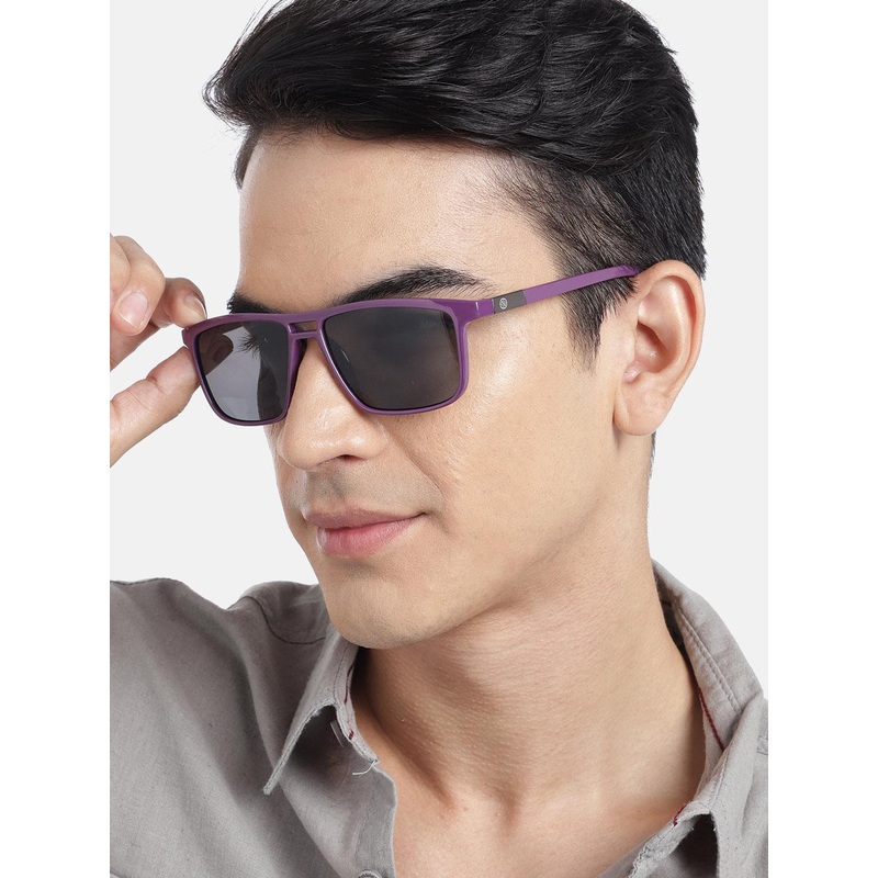 Carlton London Unisex Black Lens & Purple Rectangle Sunglasses with UV Protected Lens