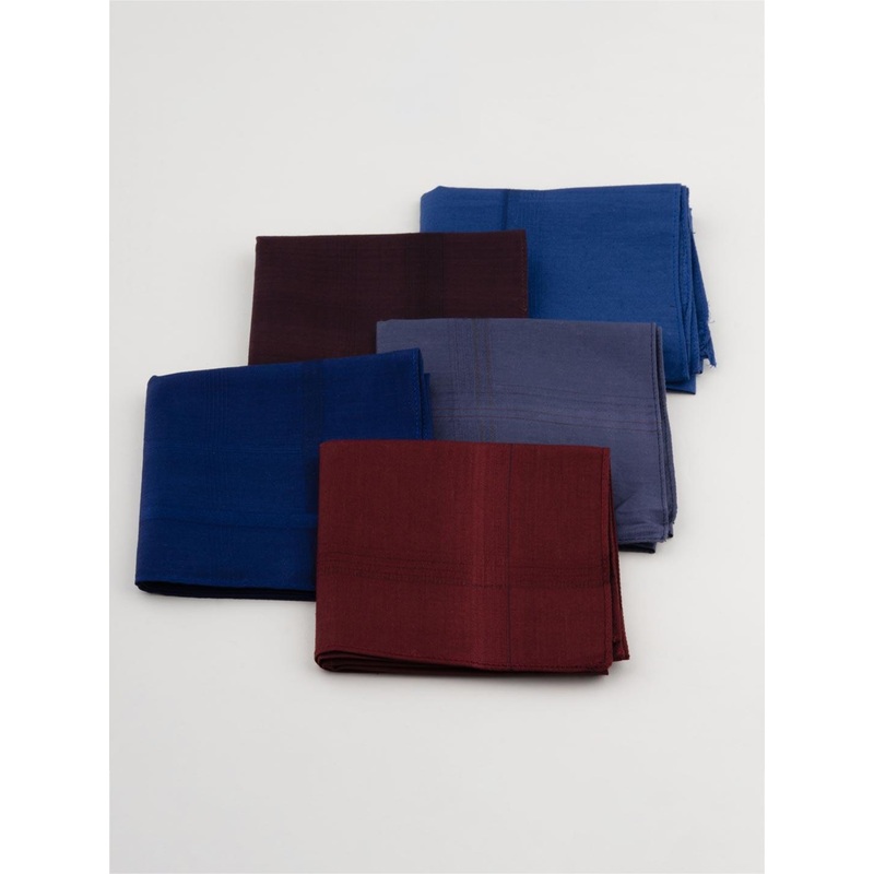 CROSSLINE Pack Of 5 Pure Cotton Handkerchief