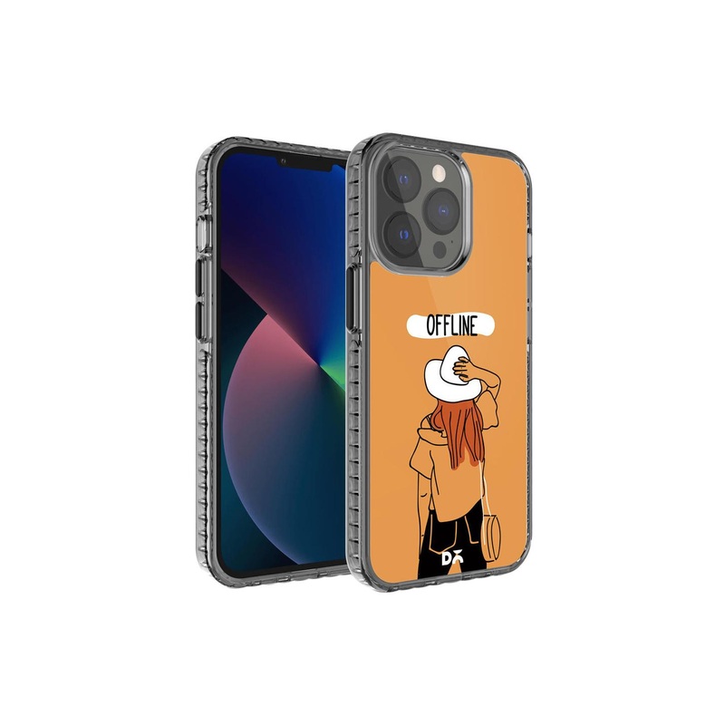 DailyObjects Transparent & Orange Printed Stride 2.0 Case Cover For iPhone 13 Pro