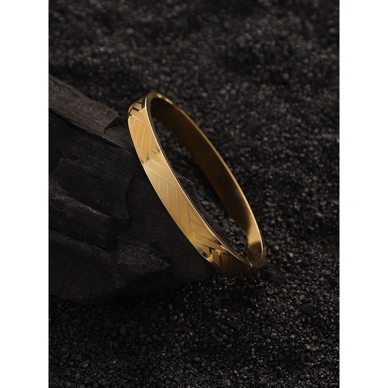 French Accent Men Gold-Plated Bangle-Style Bracelet