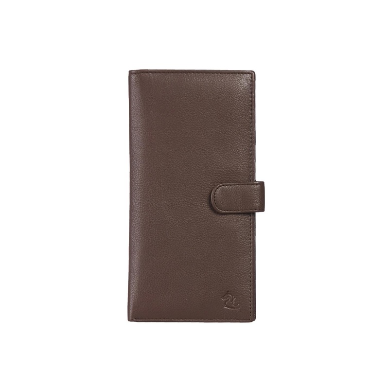 Kara Unisex Coffee Brown Solid Leather Passport Holder