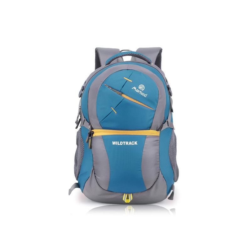 Martucci Unisex Turquoise Blue & Yellow Laptop Backpack with Reflective Strip